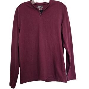 Pre-Owned Men's Alfani Regular Fit Burgundy Henley Size S